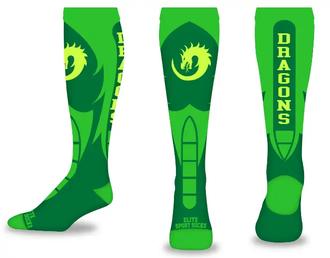 Custom Logo & Text - Knee-high - Dragon Skin Style Socks