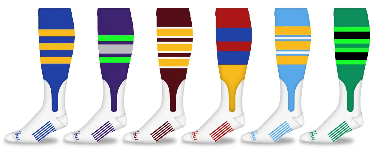 Quick Turn 2-in-1 Stirrup Stripe Designs - Knee-High - Double Play Style Socks